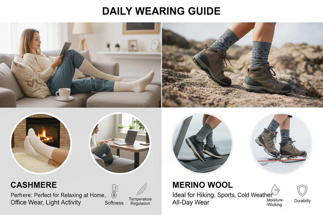 cashmere socks and merino wool socks